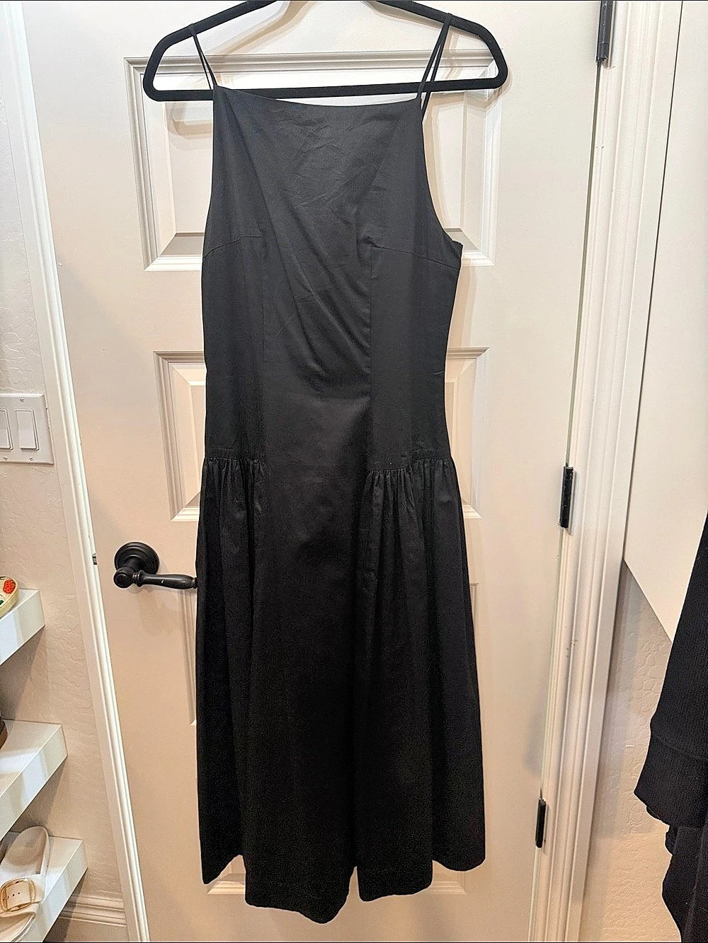 ASTR the Label High Square Neck Midi Dress Black Small